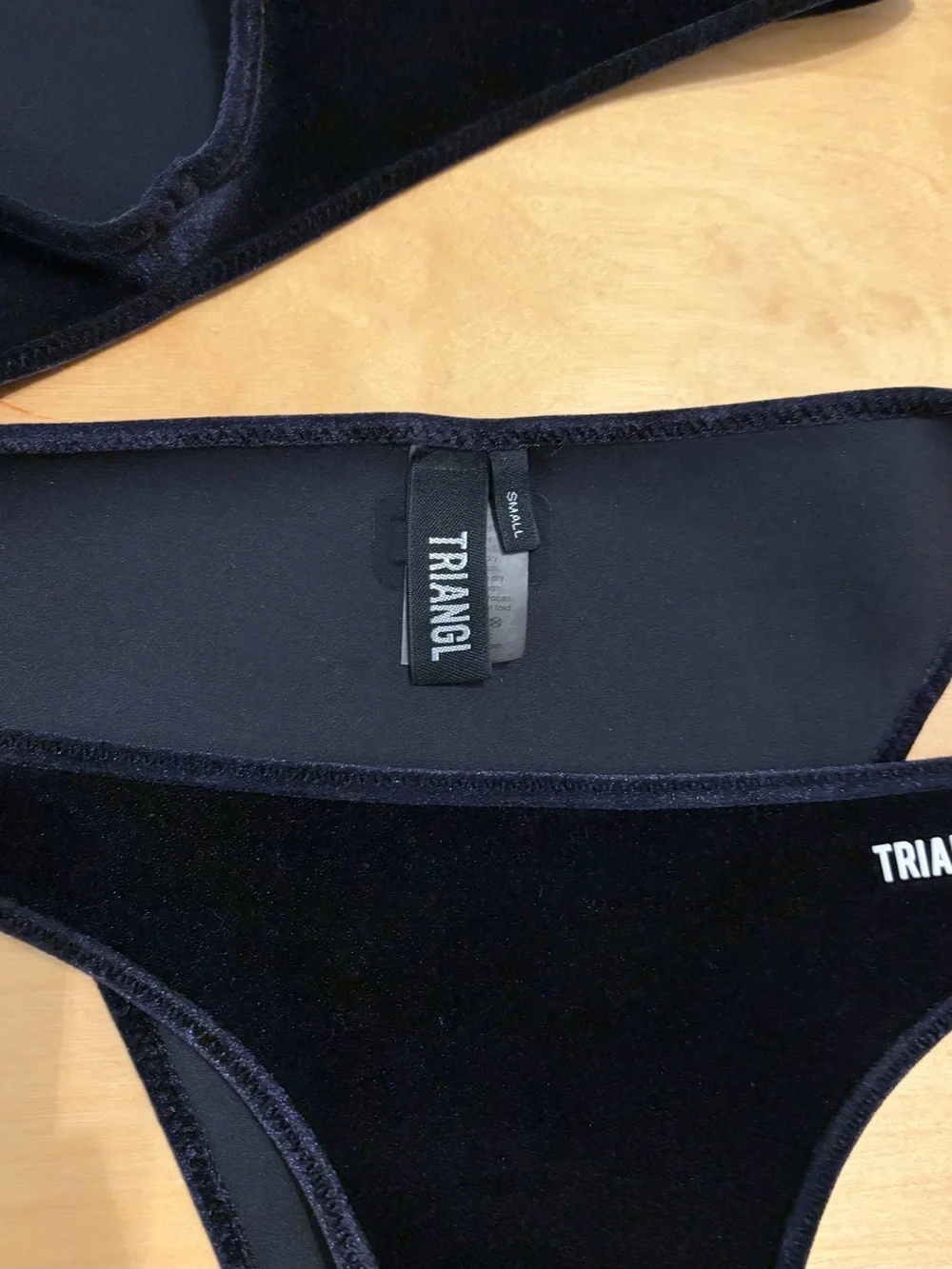 triangl The FAMOUS - Moody Skies in Black Italian Velvet with Signature Neoprene